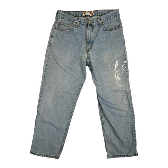 Vintage Levi’s 550 Blue DenimJeans Size 34x30 Relaxed Fit Grunge Custom Stained - Picture 1 of 12